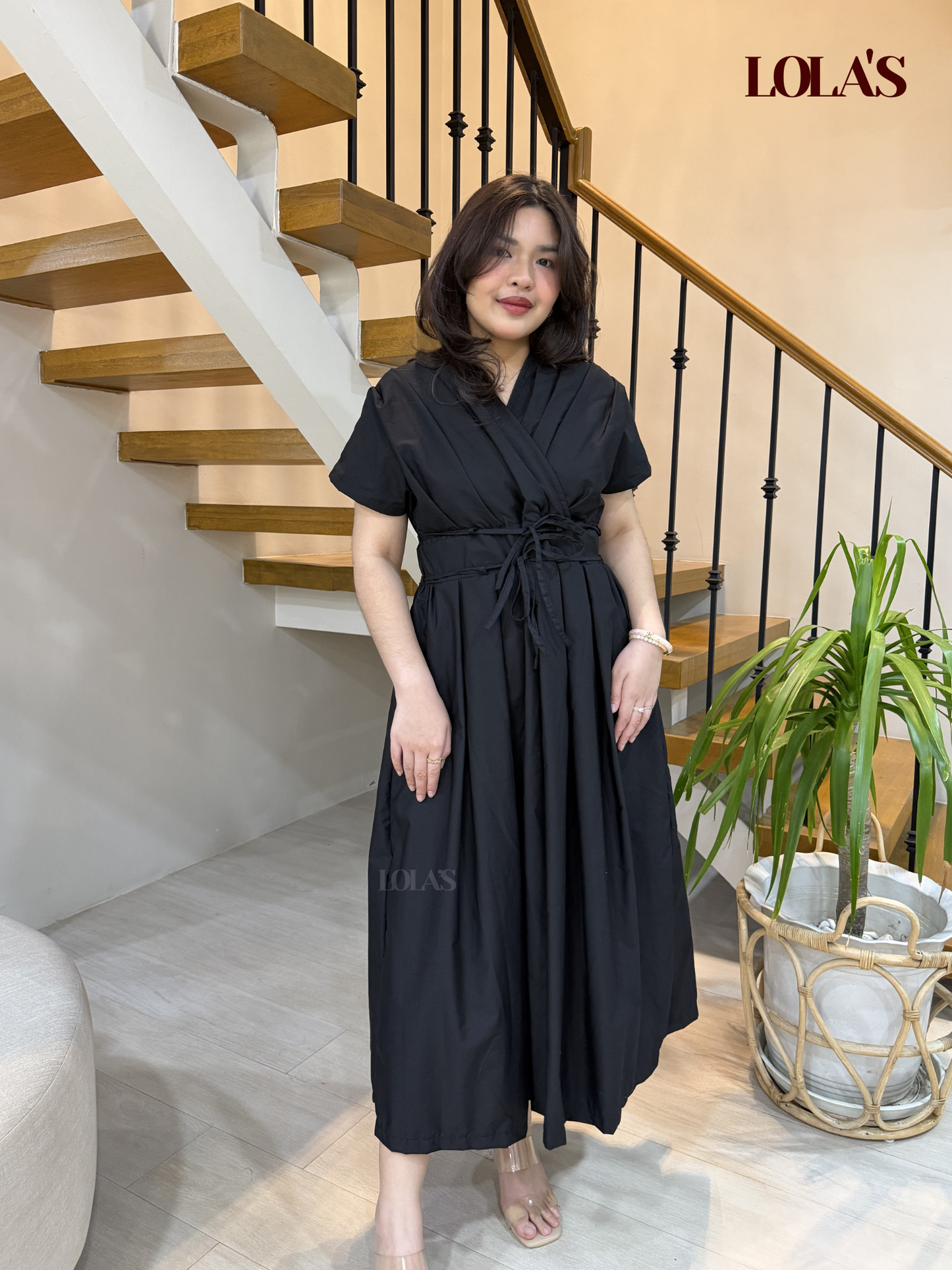 Kaye Dress (Black Poplin)