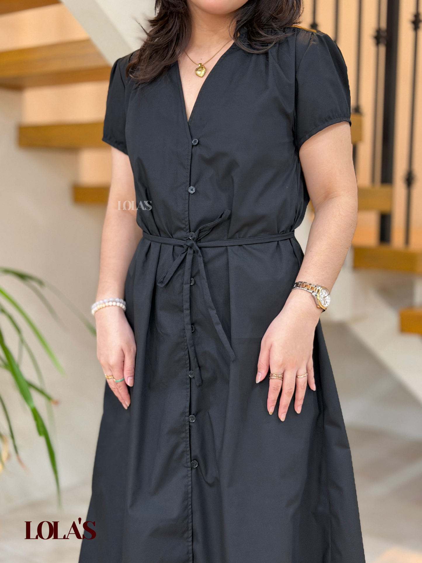 Kyle Dress (Black Poplin)