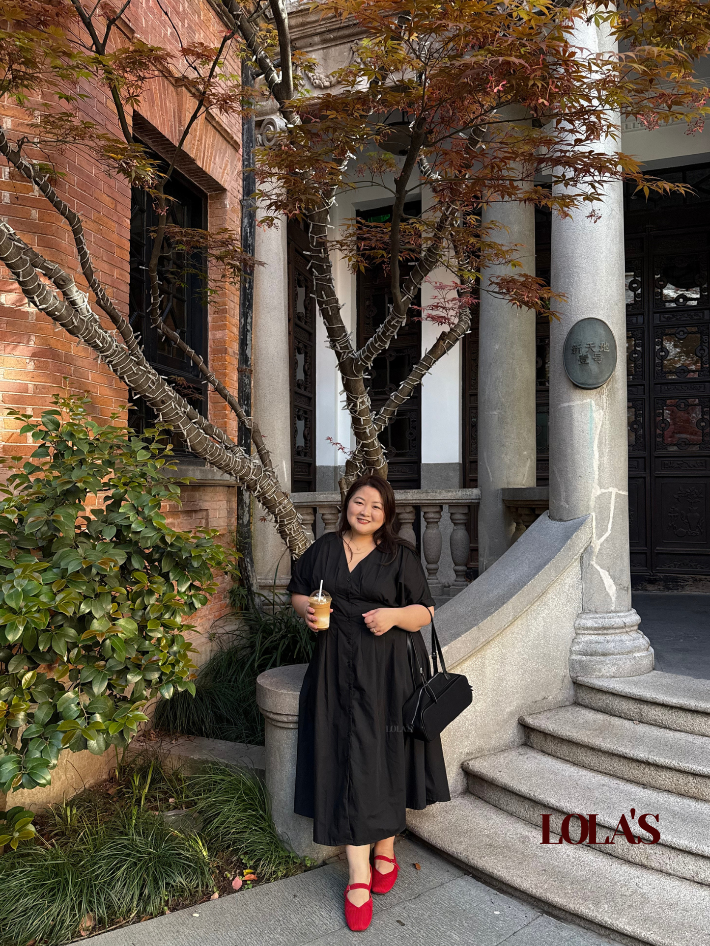 Frederica Dress (Black Poplin)