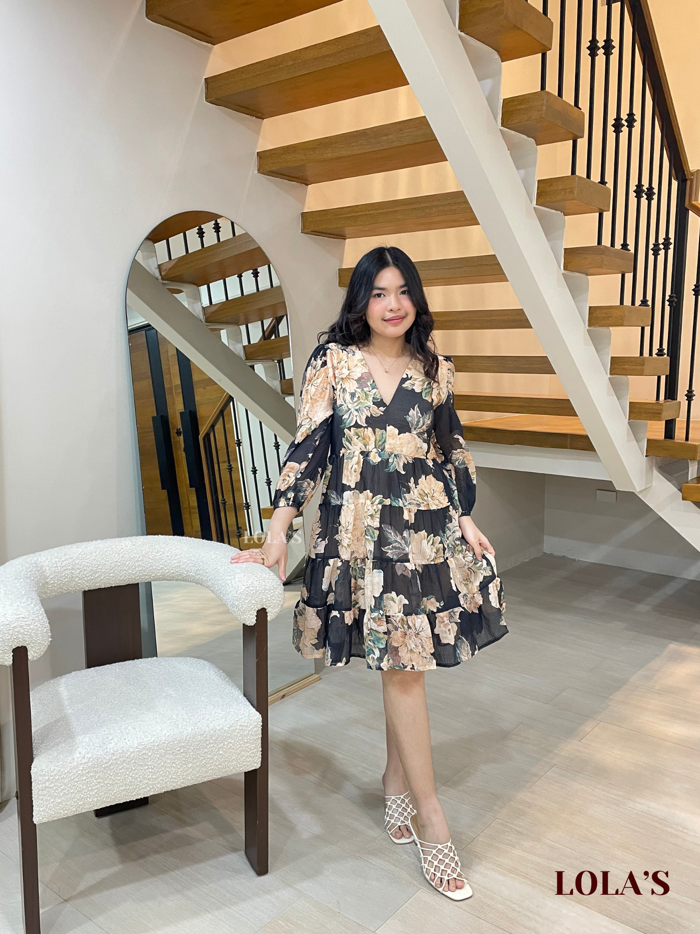 Diana Dress (Black Flora)