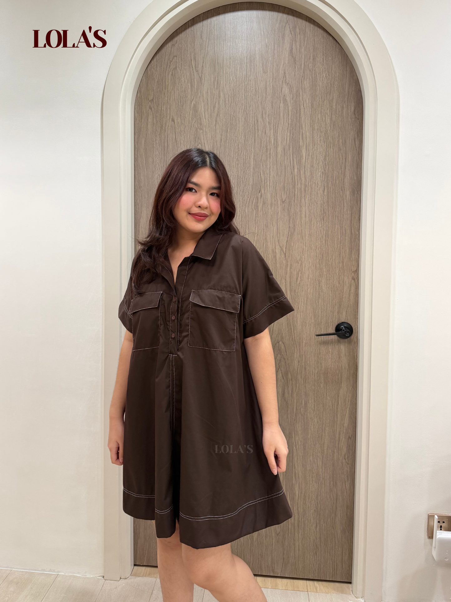Sandrine Dress (Chocolate )