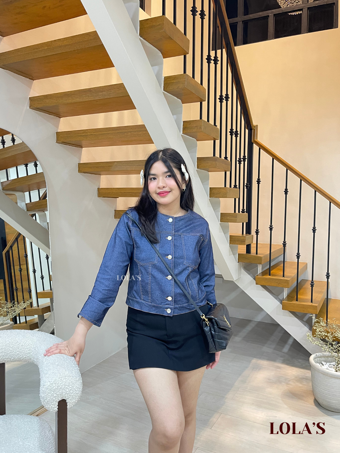Micaela Top (Gray Denim)