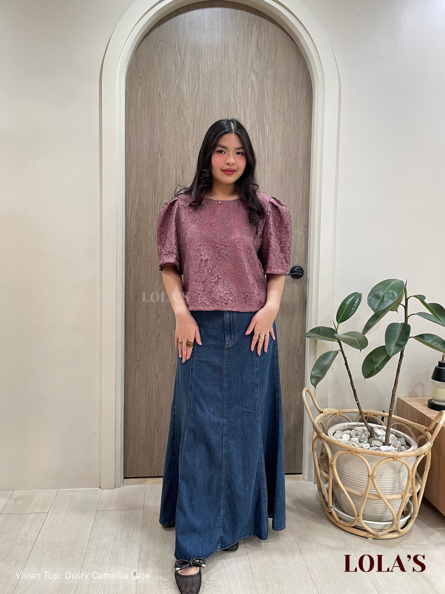 Vivian Top (Dusty Camelia Lace)