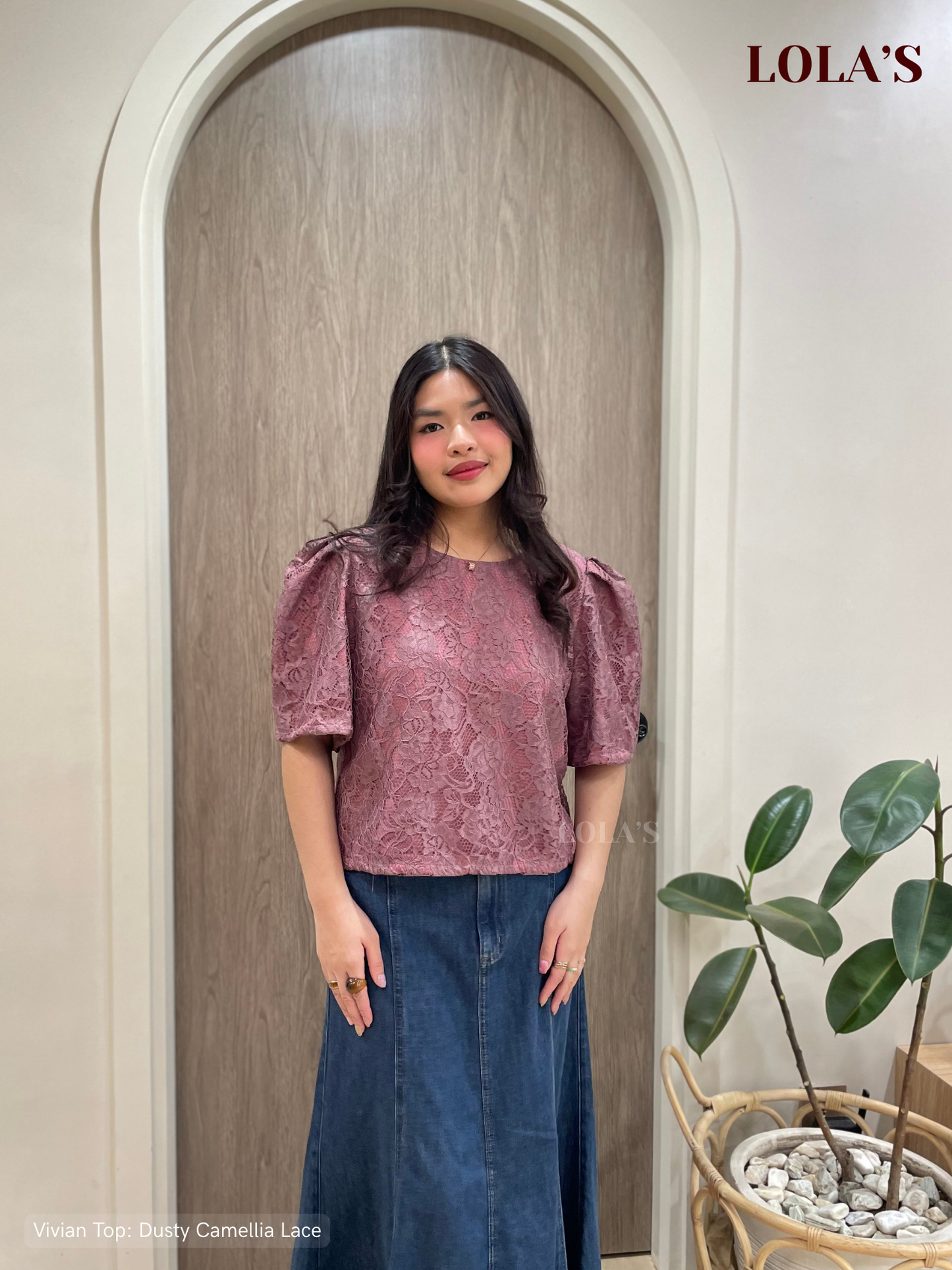Vivian Top (Dusty Camelia Lace)
