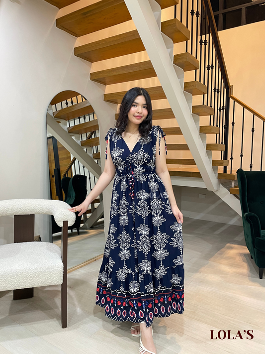 Adeline Dress (Blue Paisley)
