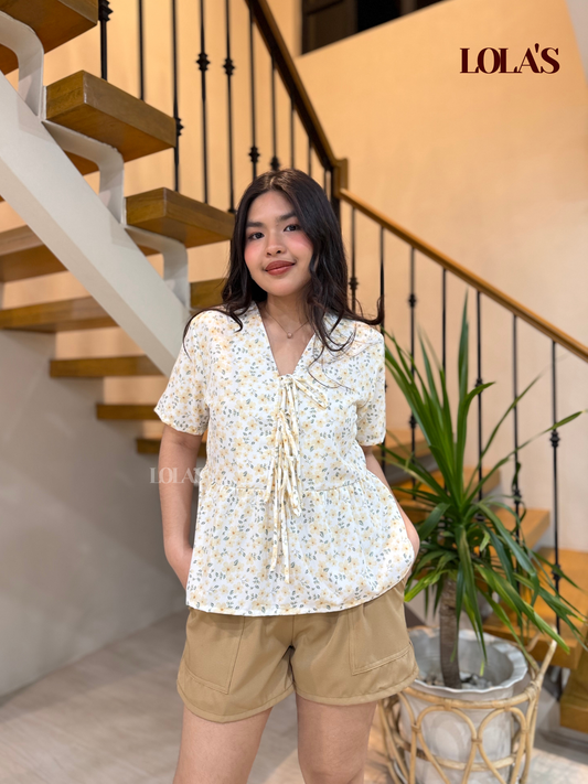 BIEN COORDS (Cream Blossom + Mocha Shorts)