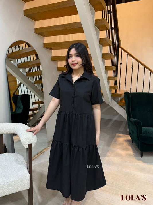 Emily Dress (Black Linen)