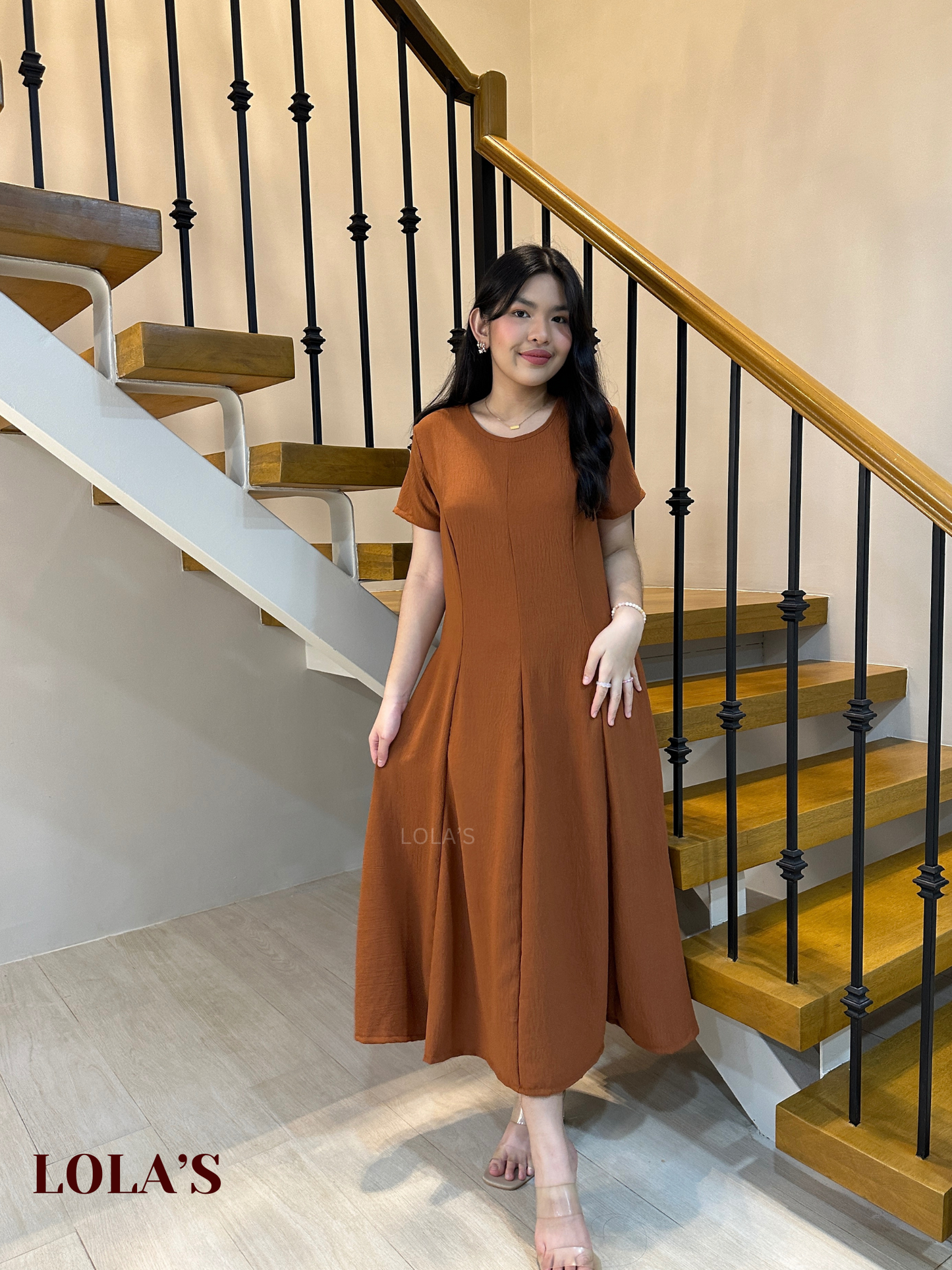 Kathleen Dress (Tan Brown)