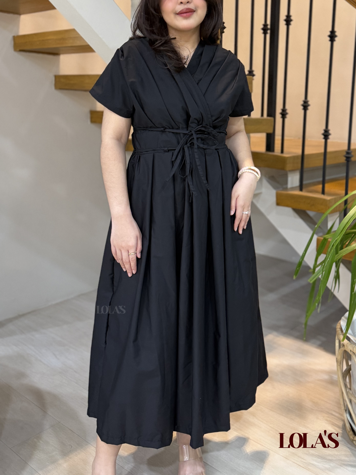 Kaye Dress (Black Poplin)
