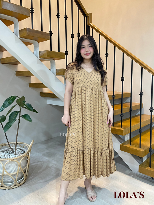 Jane Dress (Mocha Polka )