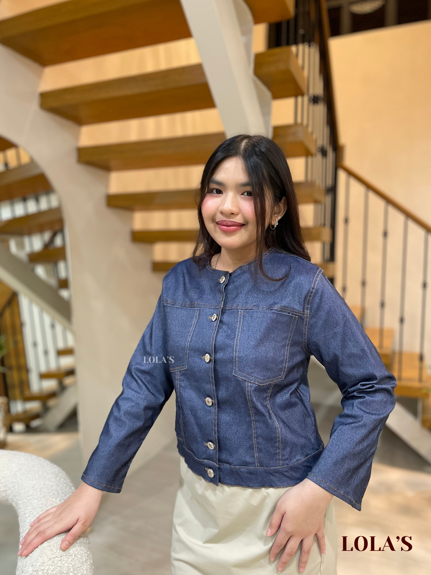 Micaela Top (Gray Denim)