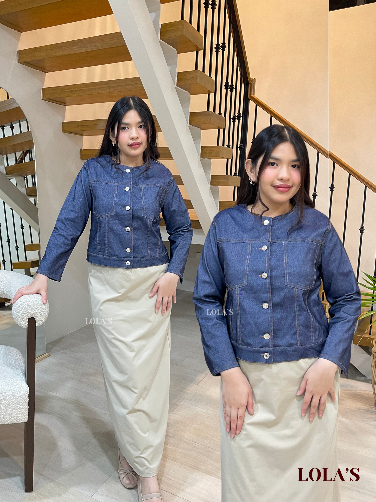 Micaela Top (Gray Denim)