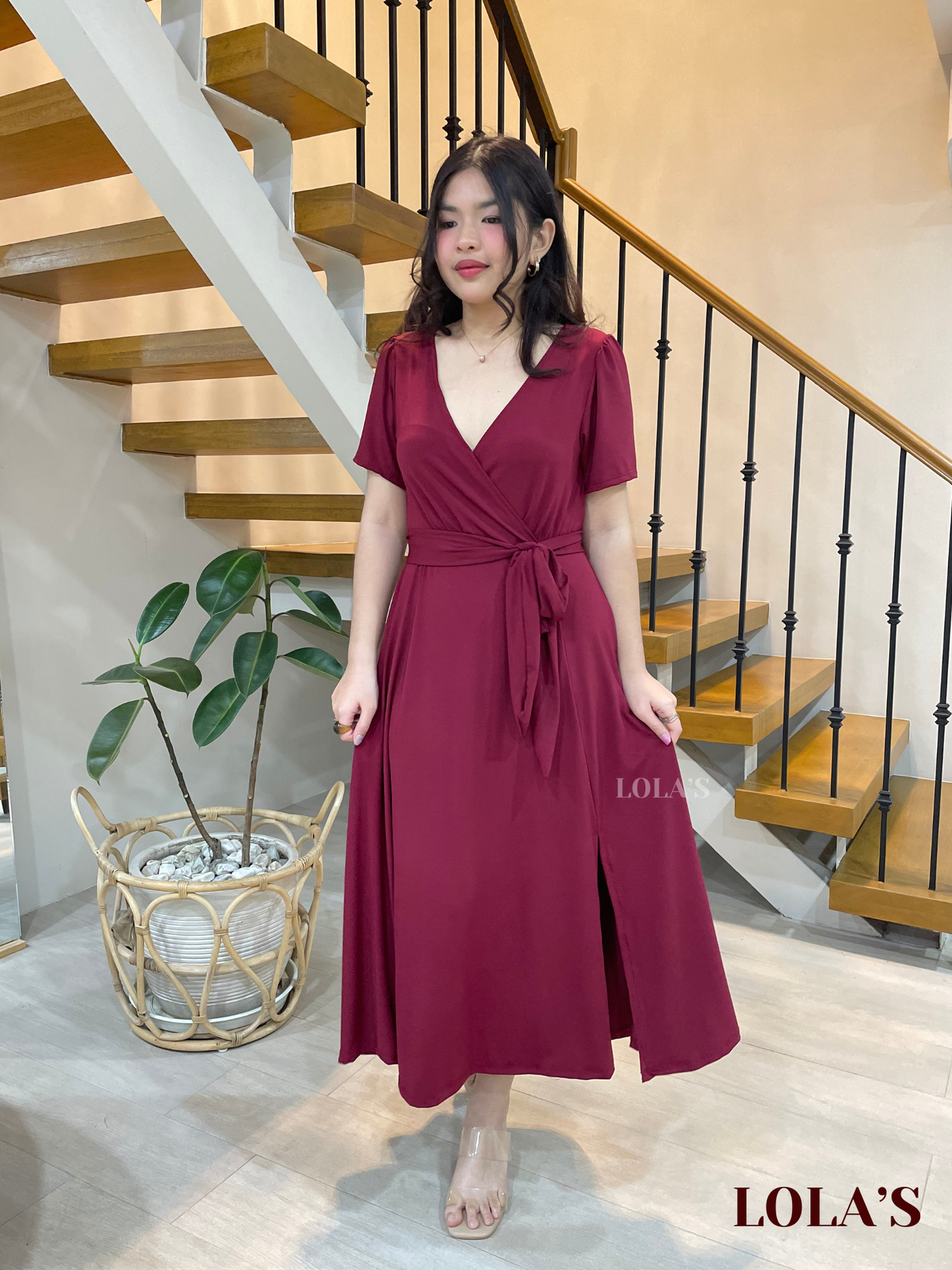 Celestine Dress (Maroon)