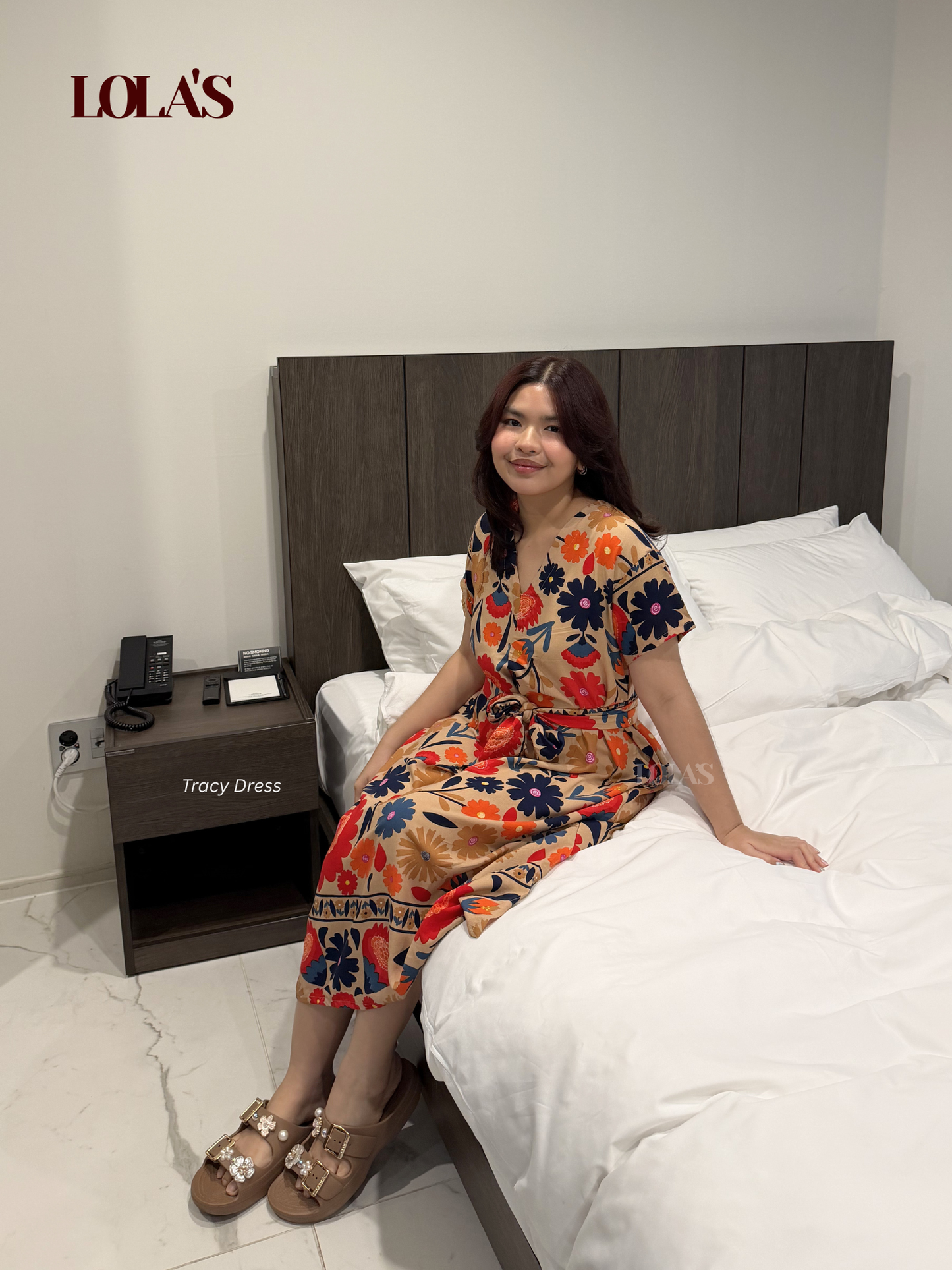 Tracy Dress (Mocha Flora)