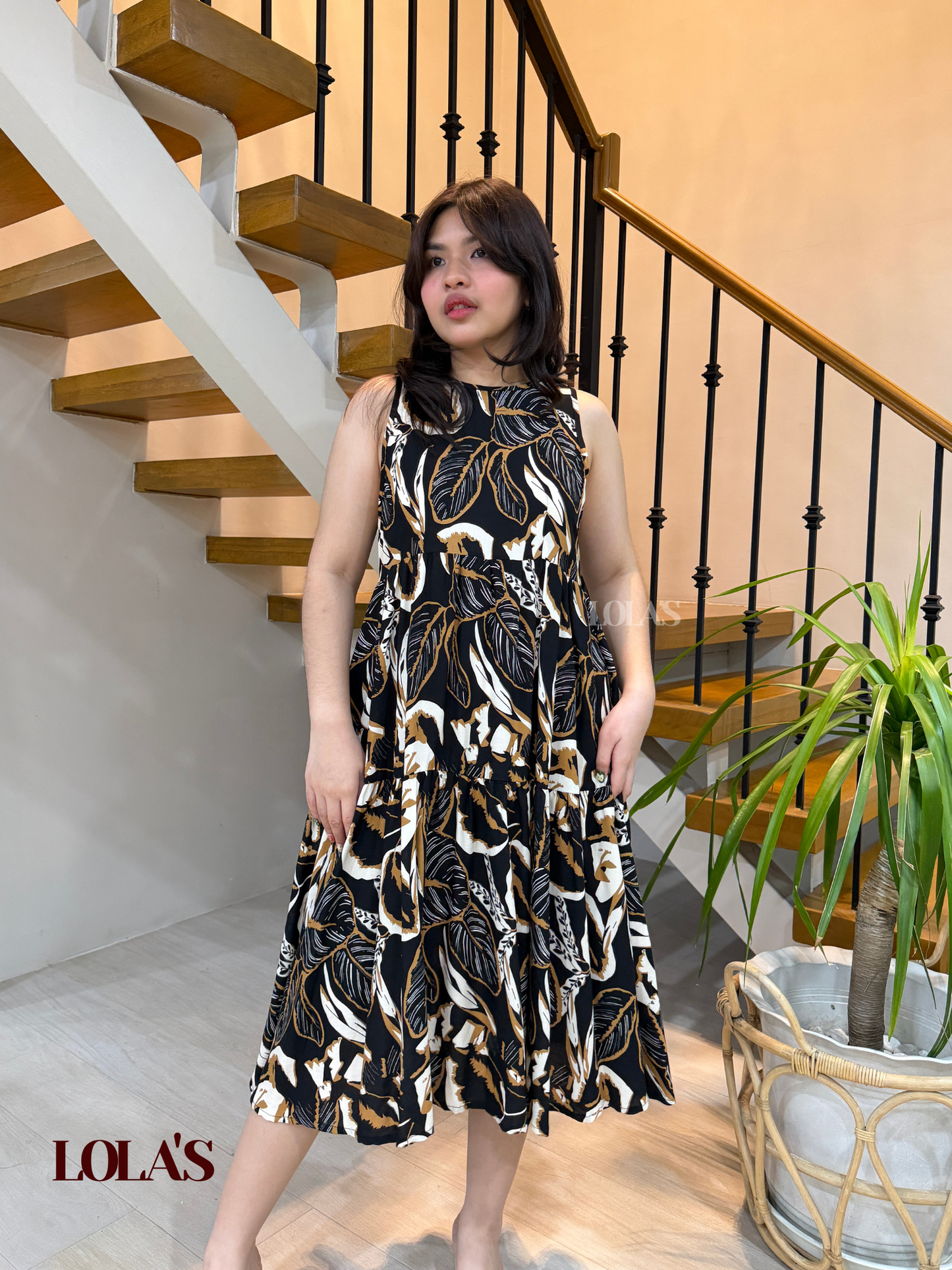 Miles Dress (Black Pinnate)