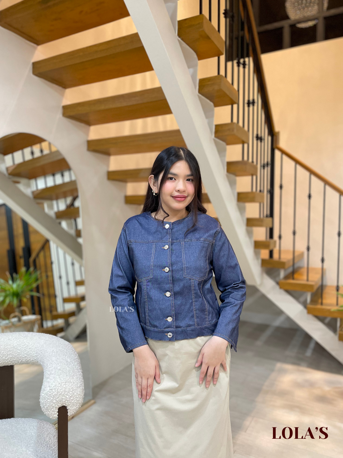 Micaela Top (Gray Denim)