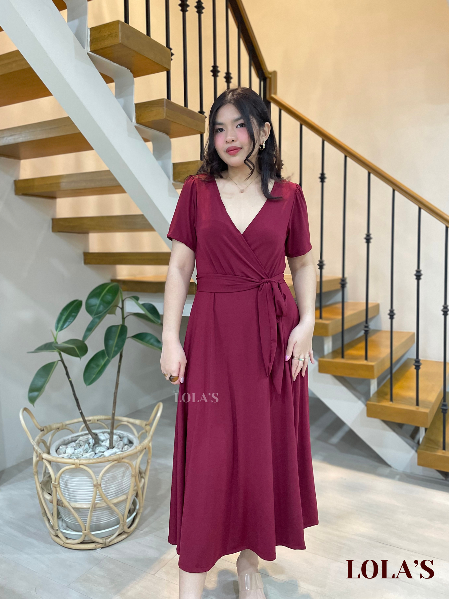 Celestine Dress (Maroon)