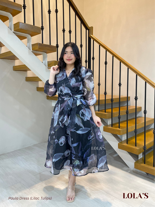 Paula Dress (Lilac Tulips)