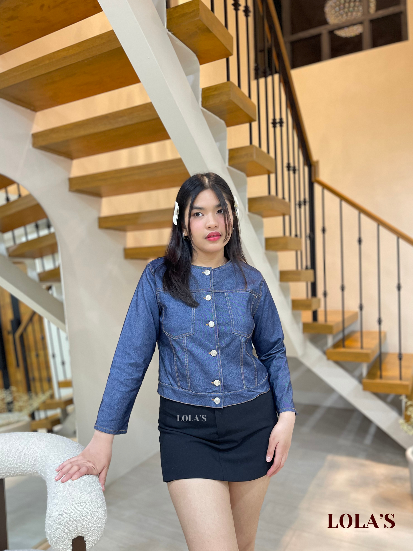 Micaela Top (Gray Denim)