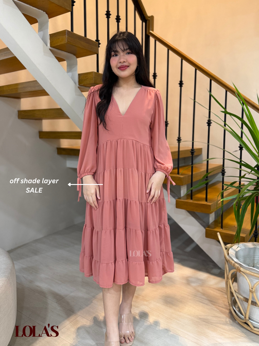 Anna Dress (Salmon SALE) OFF SHADE LAYERS