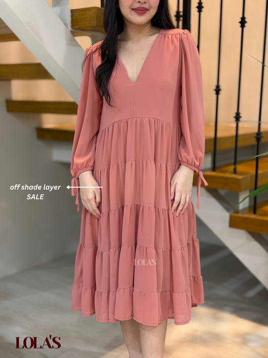 Anna Dress (Salmon SALE) OFF SHADE LAYERS
