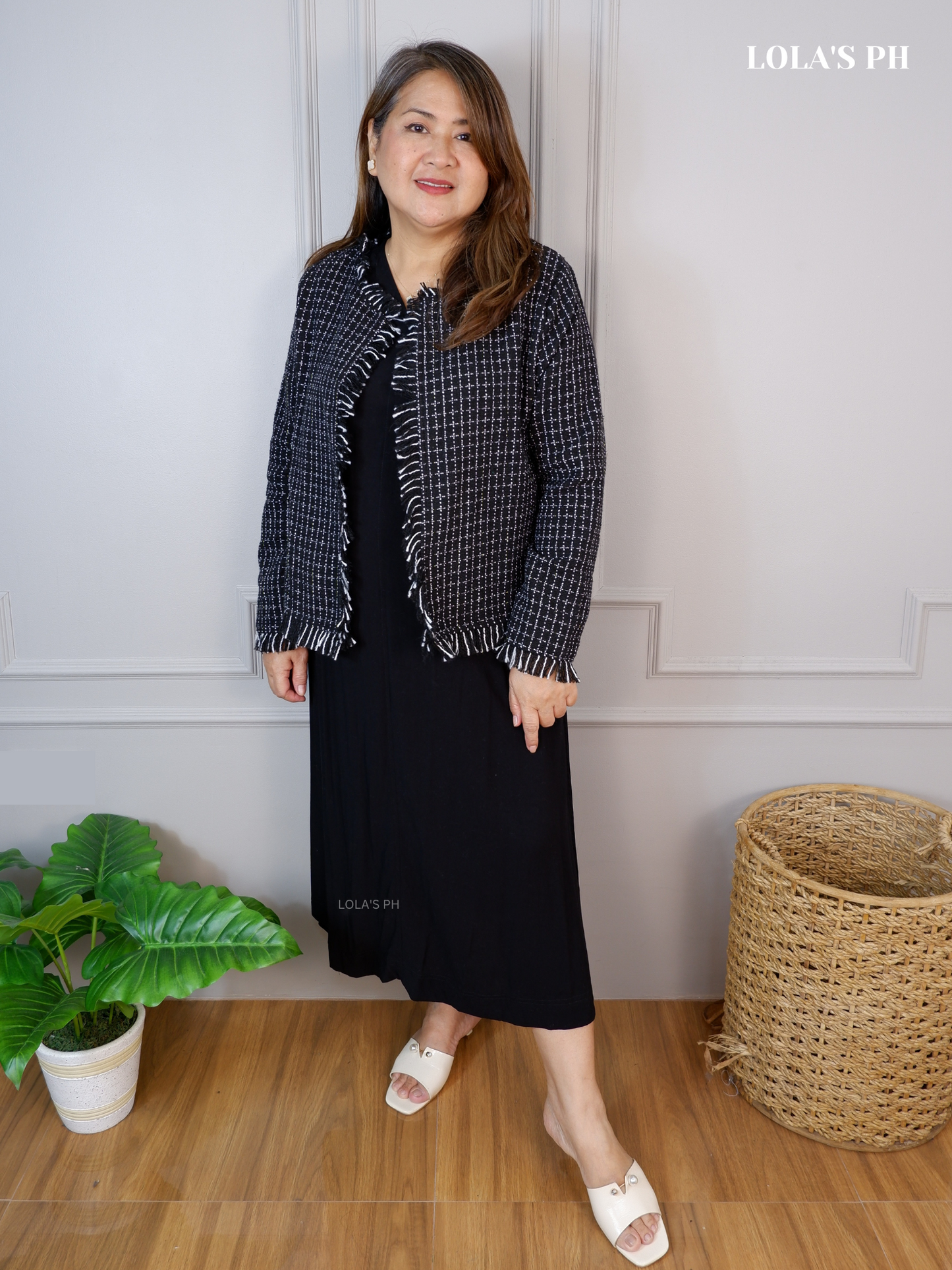 Zoe Tweed Blazer (Black)