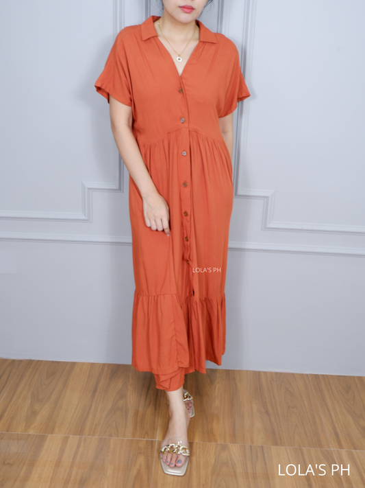 Regine Dress (Dark Rust)