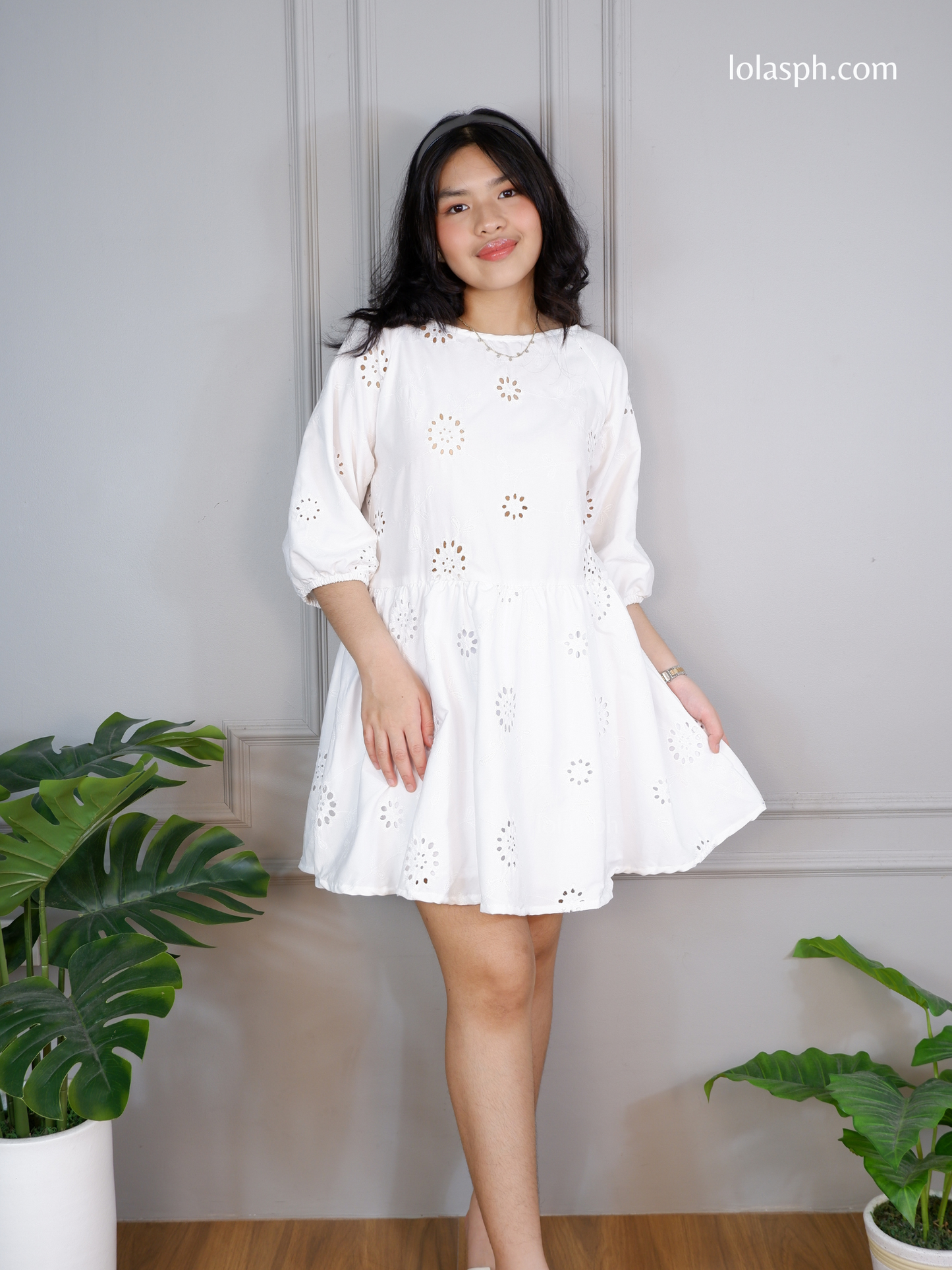 Andrea Dress (White Eyelet)