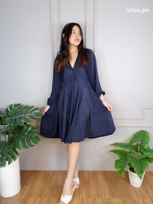 Ricci Dress (Navy Pleats)
